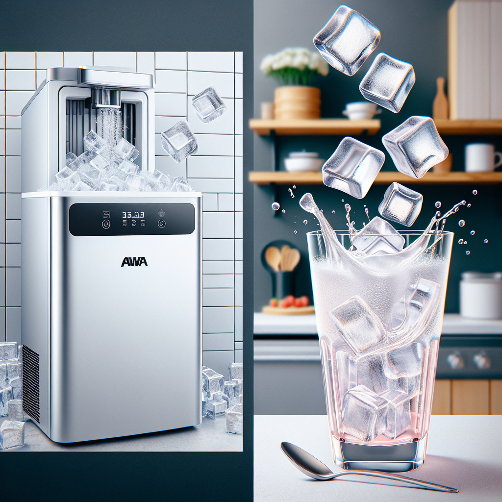 מכונת קרח ביתית בחיבור ישיר לברז מים Aiwa AHY-ICE M לבן