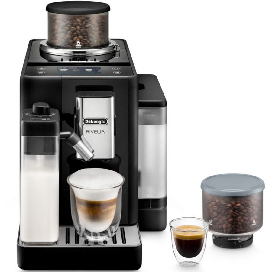 מכונת קפה DeLonghi Rivelia EXAM440.55B עם מכל חלב