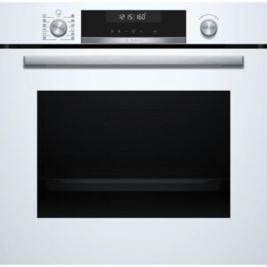 תנור בוש Bosch HBG578EW3 בגימור לבן, מבט חזיתי על הדלת והפקדים