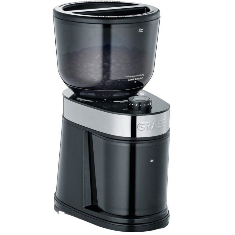 מטחנת קפה שחורה Graef CM202 עם מכל פולים ומכל לאיסוף קפה טחון