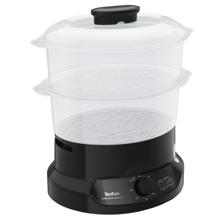 סיר אידוי חשמלי טפאל Tefal Minicompact VC139865 עם שתי קומות ובסיס שחור