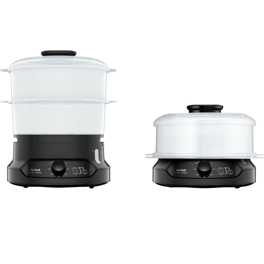 סיר אידוי טפאל VC139865 במצב עבודה גבוה ולעומתו הקערות מקוננות לאחסון